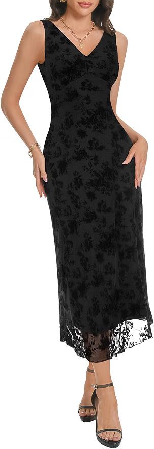Floral Maxi Dresses for Women Summer Semi Formal Long Mesh Dress