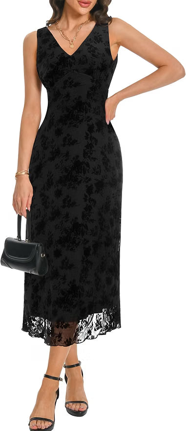 Floral Maxi Dresses for Women Summer Semi Formal Long Mesh Dress