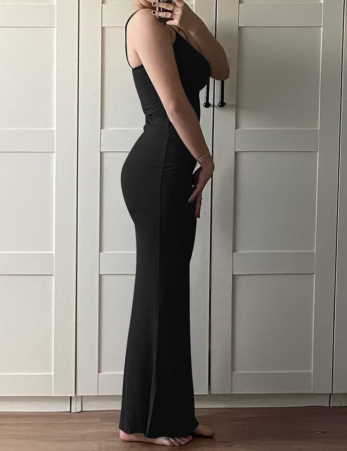Women's Maxi Bodycon Dress Sexy Spaghetti Strap Sleeveless Tight Slip Long Dresses 2023